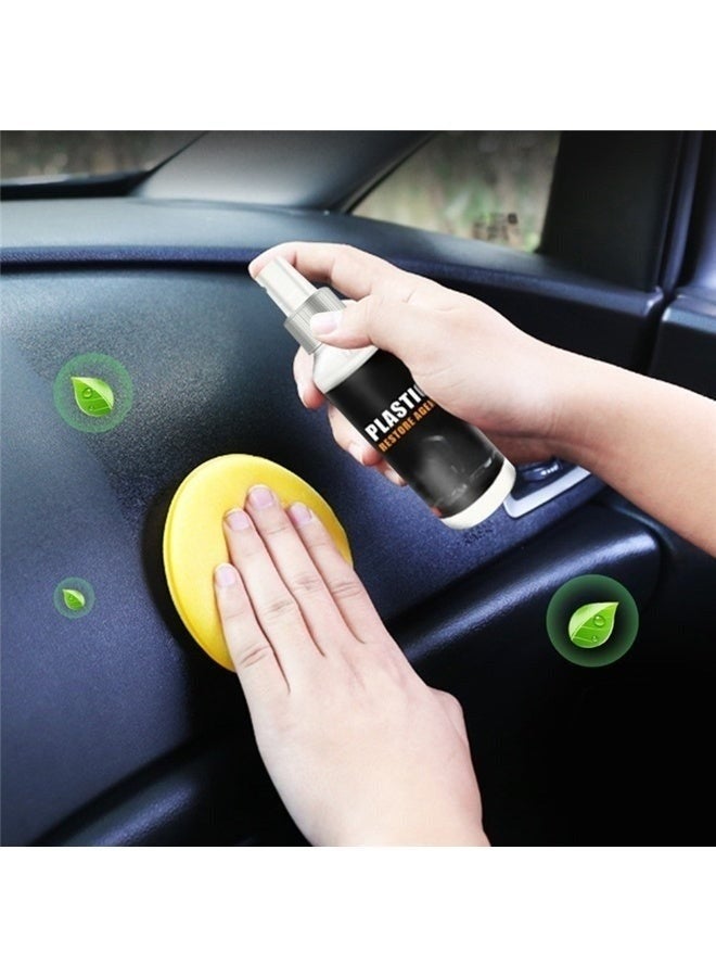 رايهونغ مُرمِّم البلاستيك والمطاط والفينيل والجلد 30 مل - مُنتج سريع المفعول لتنظيف وتلميع السيارات مع أداة تطبيق إسفنجية، يُعيد الحياة إلى لوحات القيادة والمقاعد والمصدات والأسطح الداخلية. - Image 2